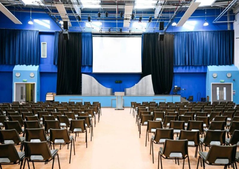 Large empty conference hall setup