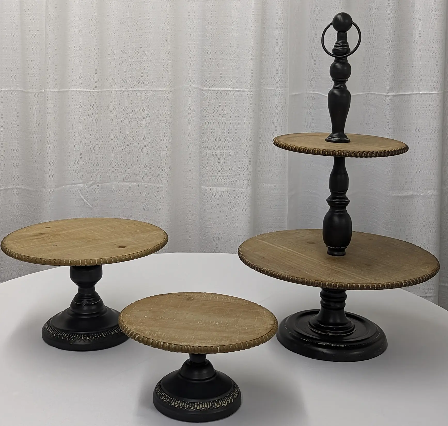 2 Tier Black Stand With Woo T10in D16in $18.00, 10in