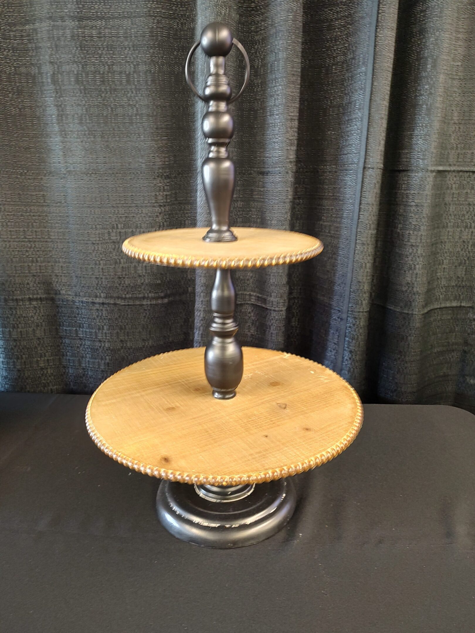 2 Tier Black and Wood Stand $18.00