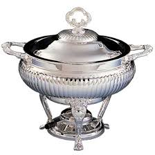 3 Quart Round Silver Chafing Dish $13.00