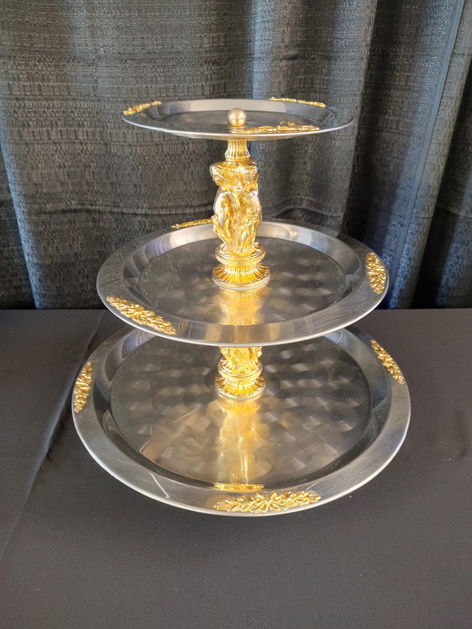 3 Tier Lazy Susan Gold Trim $18.00