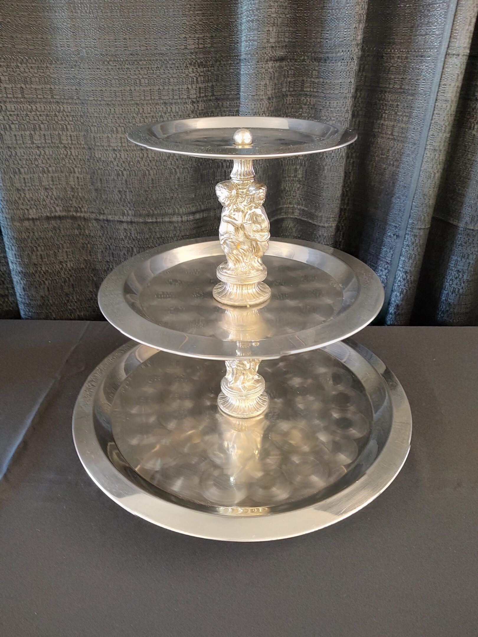 3 Tier Lazy Susan Silver Trim $15.00